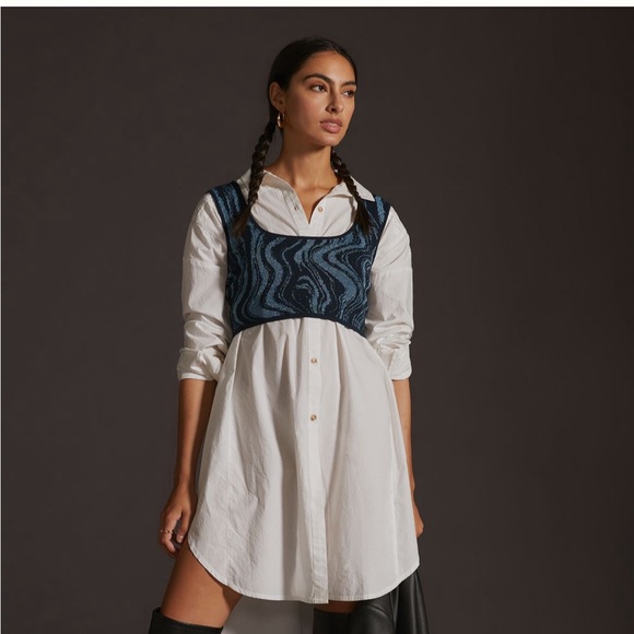 Anthropologie Tops - Maeve by Anthropologie Cropped Marble Vest only!Size:ALL; Silver and Black Motif